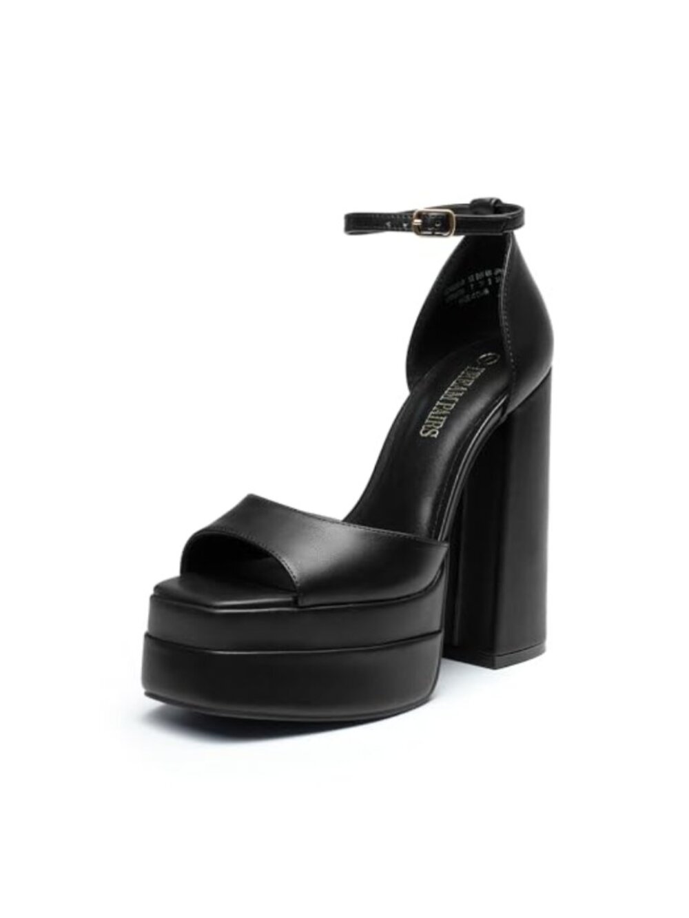 Women's Platform Chunky Block Heel Sandals Faux Leather Ankle Strap